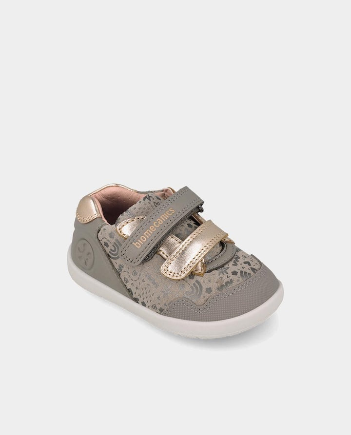 Zapatillas barefoot de bebé niña para primeros pasos y estampado Biomecanics