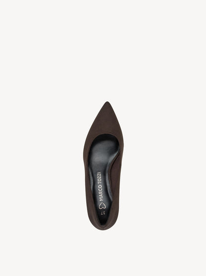 ZAPATO SALON TACON CHUPETE MOCCA
