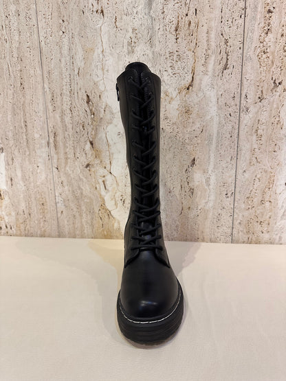 BOTA MILTAR CAÑA ALTA CORDONES