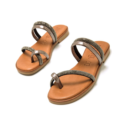 CHANCLO PLANO PLATA MUSTANG  ALYSA