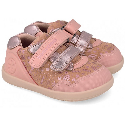 Zapatillas barefoot de bebé niña para primeros pasos y estampado Biomecanics