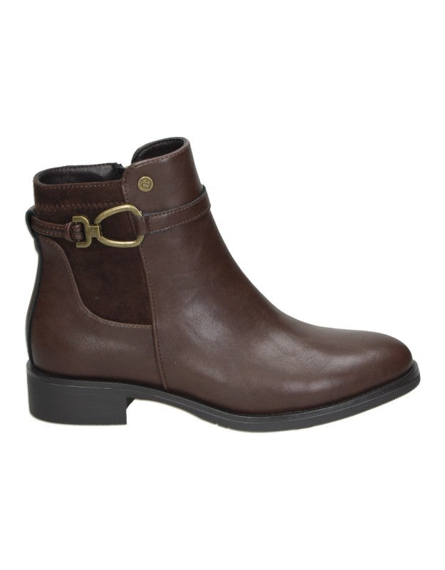 BOTINES PLANOS AMARPIES PARA MUJER  MARRÓN