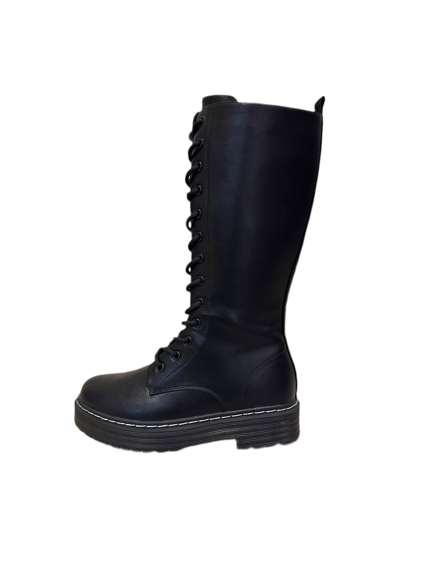 BOTA MILTAR CAÑA ALTA CORDONES