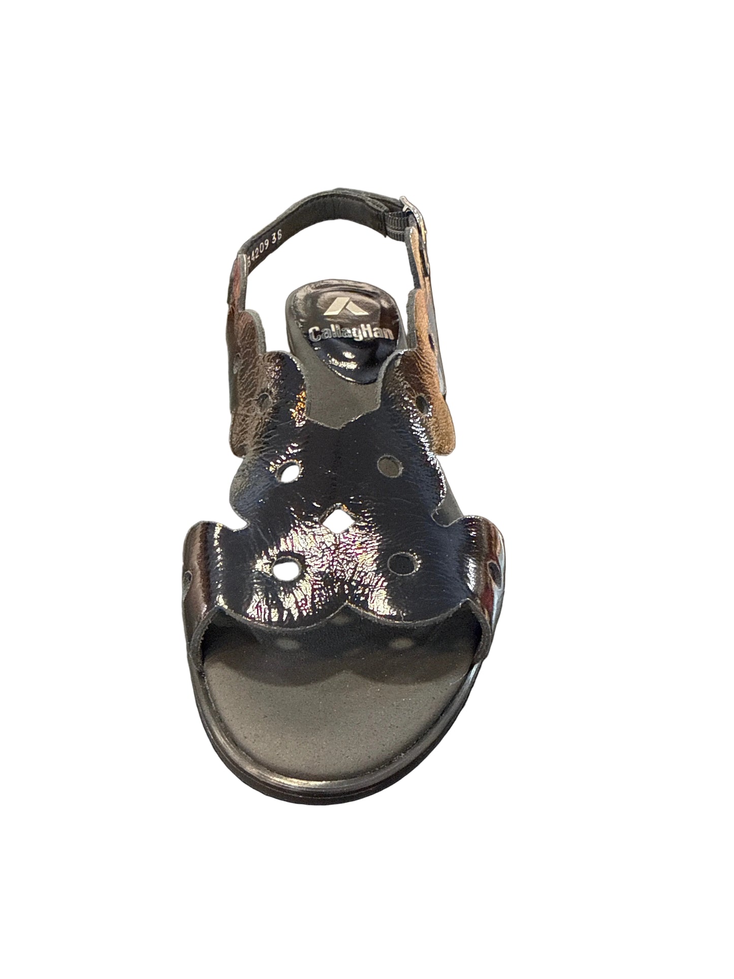 SANDALIA CALLAGHAN TACÓN NEGRO CHAROL KIMY