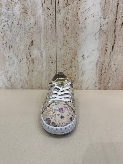 ZAPATILLA PIEL MANLISA TROQUELADA