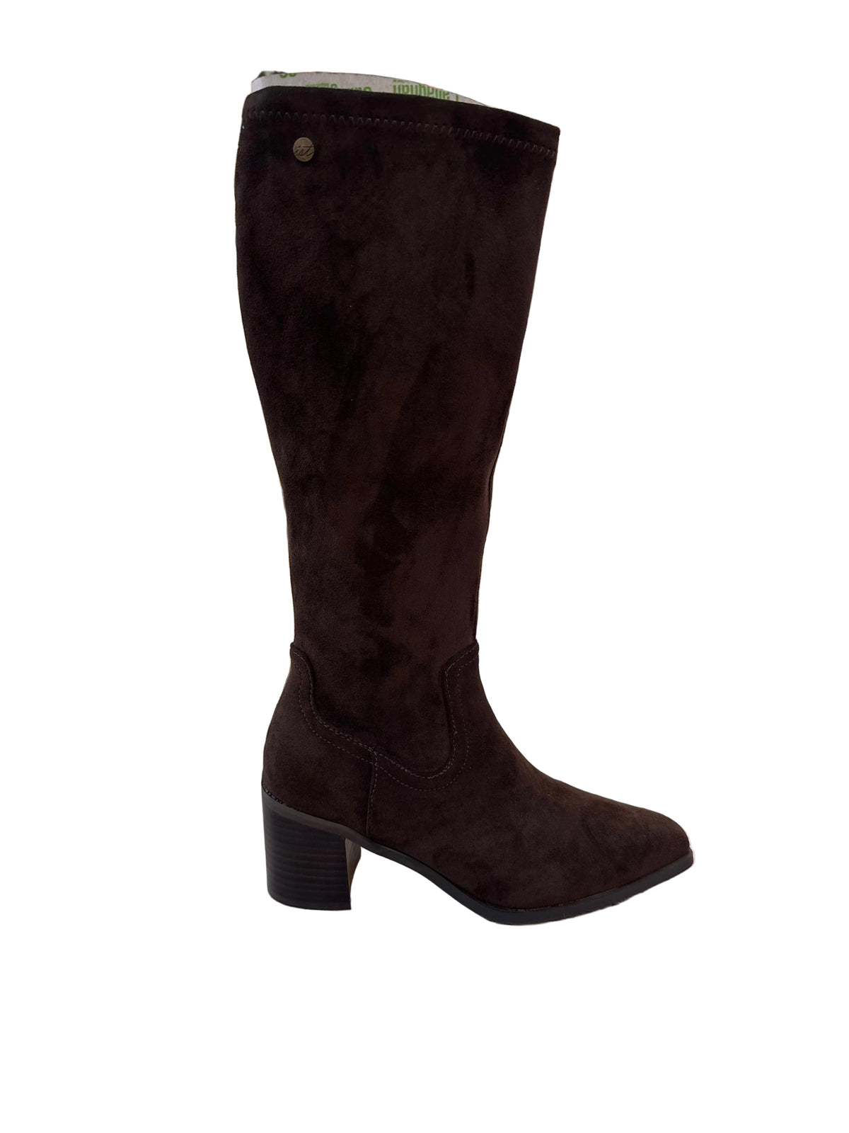 Bota caña alta moka tacón