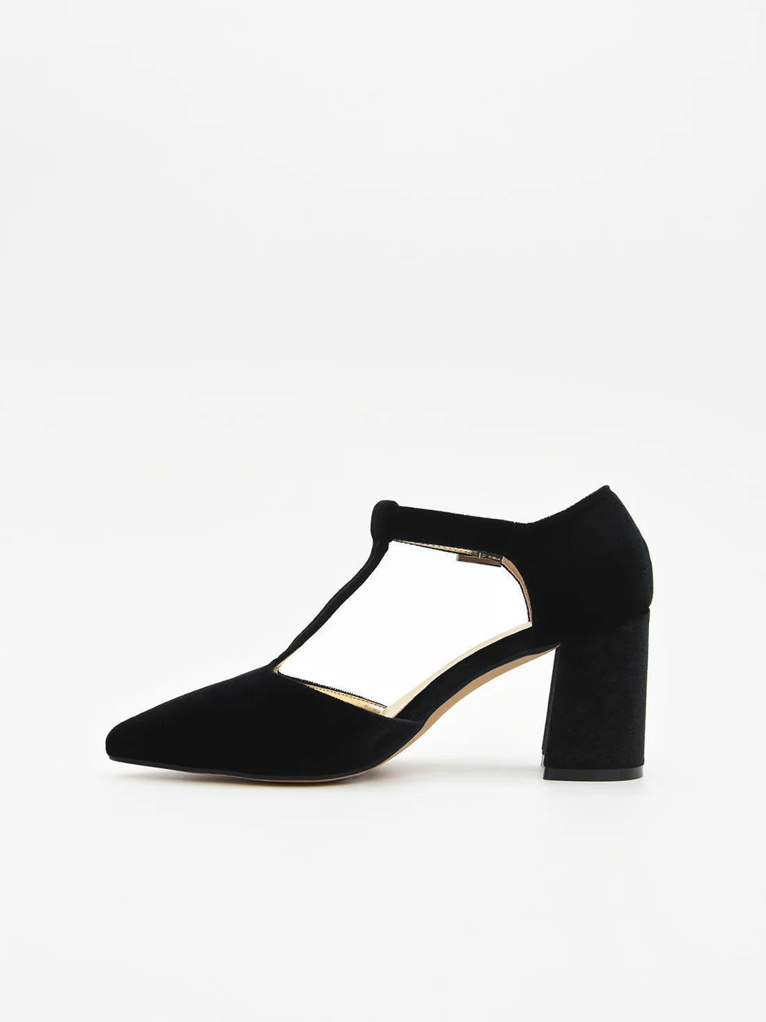 ZAPATOS DE TERCIOPELO AZAREY CON TIRA EN EL EMPEINE