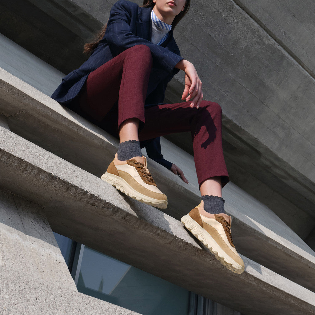 ZAPATILLA GEOX SPHERICA PLUS SLIP IN BEIGE/MARRON