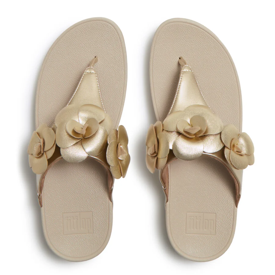 FITFLOP SANDALIA LULU FLOWER PLATINO