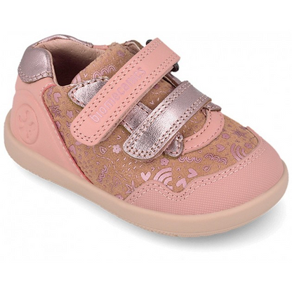 Zapatillas barefoot de bebé niña para primeros pasos y estampado Biomecanics