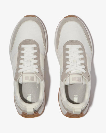 ZAPATILLAS FITFLOP F-MODE FLOW SUEDE BLANCO GRIS MUJER