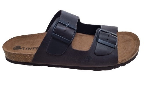 INTERBIOS CHANCLO DOBLE HEBILLA MARRON