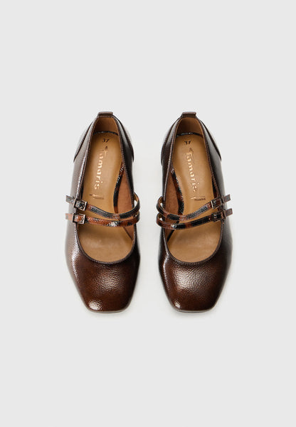 TAMARIS TACONES MARRON COMBINADO